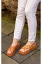 2220 Erenshoes&Bag Genuine Leather Cross-Strapped Orthopedic Women's Sandals Brown - 7