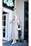 Full Length Women's Trench Coat with Stripes Inside and Zipper Front - 6