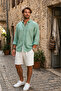 Men's Linen Textured Shirt and Shorts 2-Piece Set - 2