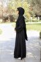 Ankanoor Flocked Printed Cape Look Medina Silk Dress 145cm Anka265149 - 6