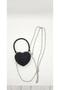 Black Stone Women's Evening Dress Bag with Black Heart Figure and Chain Strap Mini Bag 9X7X2 cm