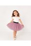Pink Polka Dot Elastic Waist Cotton Lined Girls' Holiday Tutu Skirt