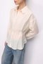 4846 Women's Waist-Fitted Lightly Transparent Basic Shirt Natural - 3