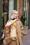 Amore Leaf Pattern Shawl - Camel-Multicolor - 3