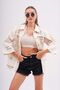 Women's Beige Lace Knit Detailed Jacket - 2
