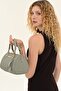 Women's Mint Faux Leather Patterned Shoulder Bag with Adjustable Strap - 2