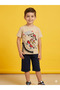 Boy's Top and Bottom Combed Cotton Set with Boar Print - 3