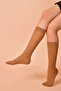 3-Pack Women's Micro 40 Knee-Length Bronze Pantyhose Socks