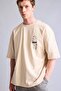 100% Cotton Naruto Boxy Fit Crew Neck Printed Short Sleeve Beige T-Shirt G6418Ax26Sm - 5