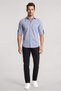 Men's Slim Fit Pocket Detailed Checkered Long Sleeve Cotton Blue-White Shirt - 2