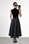New Season Long Polka Dot Detailed Long Skirt - 3