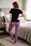 V-Neck Long Comfortable Cotton Pajama Set 41705 Purple - 8