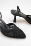 Pointed Toe Knitted Lace Women's Heeled Shoes Heel 7 cm - 2
