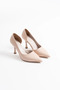 Women's Beige Leather Heeled Shoes Fs08Ms45P - 7
