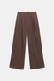 %100 keten geniş paça pantolon - 8