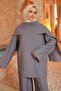 Smoked Shawl Detailed Tunic and Trousers Set - 4