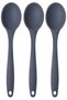 Anthracite Silicone Spoon Set of 3 – Fireproof Non-Stick Kitchen Serving Spoon