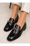 Mona Guaranteed Metal Buckle Leather Women's Loafer Casual Shoes