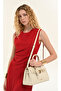 Women's White Faux Leather Adjustable Strap Zippered Shoulder Bag - 2