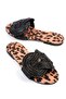 Shuw Women's Slippers with Interlocking Cross Straps and Stones