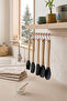 5-Piece Silicone and Bamboo Handle Kitchen Utensil Set - Spatula, Brush, Serving Tongs Set - 3