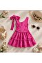 Girl's Shoulder Tie Layered Dress - 2