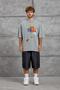 Men's T-Shirt Perfect Match Print Gray Oversize Printed Crew Neck Cotton - 4