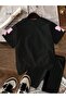 Girl's Shorts Set 67 Printed Black Set - 4