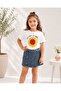 Alt Top-Sun Print Denim Set 2-Piece- Girls- White Yellow - 3