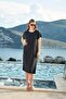 Short Sleeve Comfortable Fit Slit Dress Cossybyaqua 26773-42 - 4