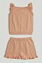 Pink Knitted Top and Shorts Outfit