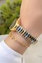 Women's Wristwatch Steel Cord Gold Silver Green Color Gift Bracelet Hms454C2 - 6