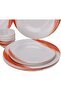 DC2151 Ocean Melamine Ware Dinner Set 14-Pieces, White/Orange (Pack of 2) - 2
