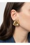 Antique Gold Look Voluminous Interlocking Knot Design Tarnish-Resistant Steel Premium Earrings