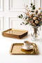 6-Piece Square Gold Coffee Presentation Tray-Luxury Serving Tray 21.5 cm