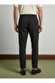 Men's Comfortable Fit Old Money Pleated Cotton Trousers Black 6001Dngr - 2