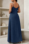 New Season Women's Long Casual Dress with Rope Straps, V-Neck and Pocket Detail - 6