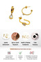 Women's Gold Color Zircon Stone 3-Piece Combination Earring Set 2.5cm Modern Stylish Earrings - 5