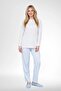 Women's Floral Patterned 4-Piece Large Size Long Sleeve Set Dressing Gown-Nightgown-Pajama Set %100 Cotton - 4