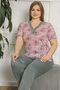 Plus Size Jewelry Set Short Sleeves Gray Pink 1 Piece Quality Useful Stylish Beautiful - 2