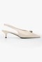 Women's Kaelis Ecru Skin Gold Buckle Detailed Mini Heeled Stiletto - 2