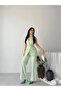 Women's Gold Buttoned Belted Vest Fabric Trousers Set - 2