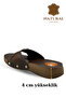 Genuine Leather Women's Slippers - Women's Slippers with Hallux Valgus Support and Gel Sole, Brown - 8