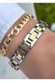 Chain Model-Steel Cord-Women's Wristwatch-Gold Silver Green Color-2 Years Warranty-Bracelet Gifted Hmj4Fc1 - 6