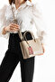 Jesse Vertical Form Gold Buckle Detailed Hand and Shoulder Bag Mink - 3