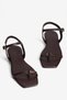 Women's Sandals with Thin Straps and Gold Detailing, Stylish and Casual, Loomia Brown - 3