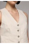 Slim Fit Women's Stripe Denim Vest - 4