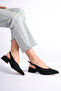 Vienna Women's Black Nubuck Open Back Low Heeled Shoes - 2