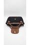 Genuine Leather & Canvas Women's Handbag - Vintage Design - 4