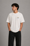 Sunset Embroidered Oversize T-Shirt White Unisex 30/1 Regular Fabric Short Sleeve - 3
